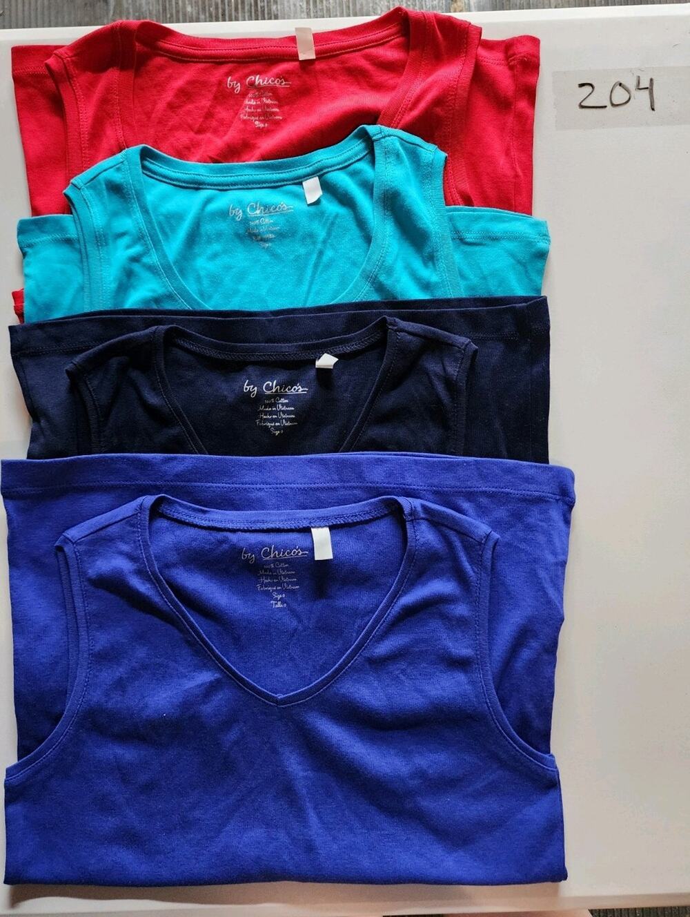 Chico's Womens Size 0 Lot of 4 Knit Tank Tops Cami Sleeveless Layering Tops